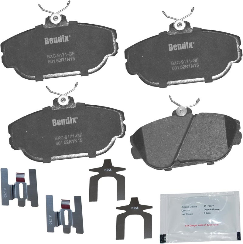 Bendix بطانات الفرامل الأمامية السيراميكية Priority1 CFC601 لفورد سابل 2000-1994، تاوروس 2002-1994، ويندستار 1998-1995، لينكولن كونتيننتال 1994-1993، ميركوري سابل 2001-1994 - Image 1